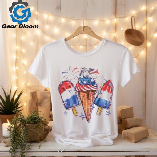 4th Of July Ice Creams Funny Patriotic American Flag 2024 Shirt