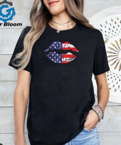 4th Of July Patriotic Hot Lips American Flag Grunge Vintage Shirt