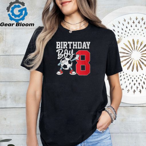 8Th Birthday For Boys Football Soccer Eight Year 8 Old T Shirt