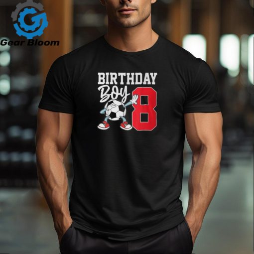 8Th Birthday For Boys Football Soccer Eight Year 8 Old T Shirt