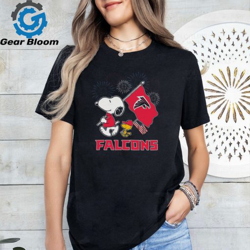 Atlanta Falcons Snoopy America Flag Happy 4th Of July T Shirt