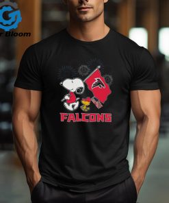 Atlanta Falcons Snoopy America Flag Happy 4th Of July T Shirt