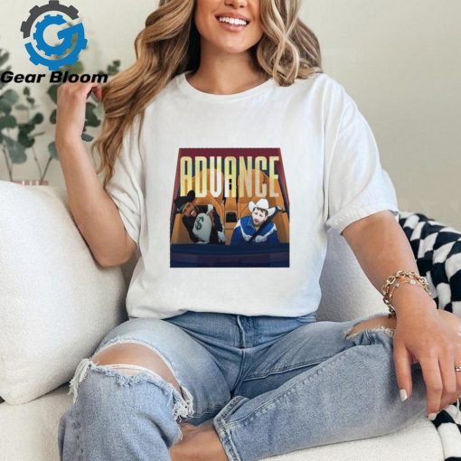 Dallas Mavericks Luka Doncic and Kyrie Irving on car advance to the conference finals shirt