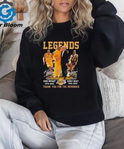 Jerry West 1938 2024 And Kobe Bryant 1978 2020 Legends Los Angeles Lakers Thank You For The Memories Signatures Shirt