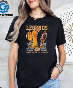 Jerry West 1938 2024 And Kobe Bryant 1978 2020 Legends Los Angeles Lakers Thank You For The Memories Signatures Shirt