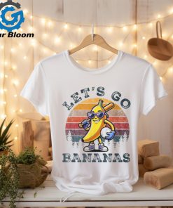 Lets Go Bananas Banana Playing Baseball Baseball Player T Shirt