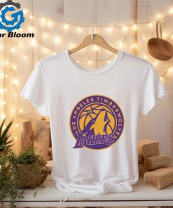 Los Angeles Timberwolves Los Angeles Lakers and Minnesota Timberwolves logo mashup shirt