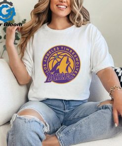 Los Angeles Timberwolves Los Angeles Lakers and Minnesota Timberwolves logo mashup shirt