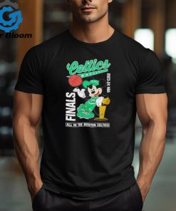 Mickey mouse 2023 24 NBA Finals all in the Boston Celtics shirt