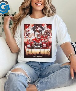 Official Birmingham Stallions Three Peat And First Ever UFL Champions 2022 2024 Players Poster t shirt