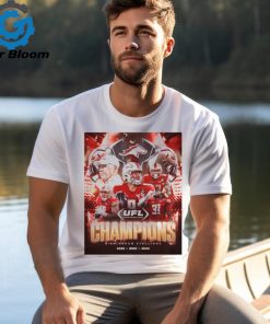 Official Birmingham Stallions Three Peat And First Ever UFL Champions 2022 2024 Players Poster t shirt