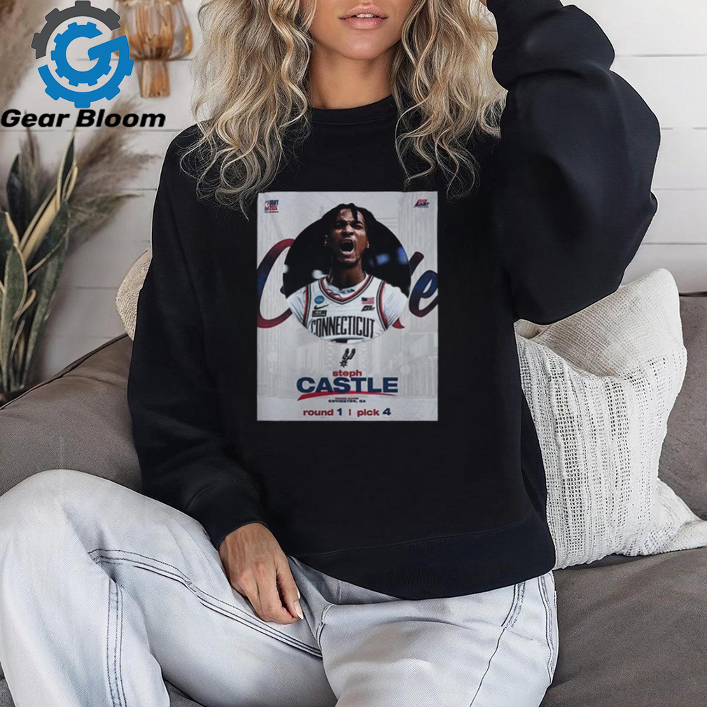 Official Congrats To Steph Castle Has Been Picked 4 At Round 1 By San Antonio Spurs At 2024 NBA Draft poster t shirt Official Congrats To Steph Castle Has Been Picked 4 At Round 1 By San Antonio Spurs At 2024 NBA Draft poster t shirt