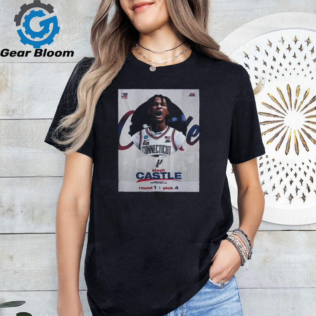 Official Congrats To Steph Castle Has Been Picked 4 At Round 1 By San Antonio Spurs At 2024 NBA Draft poster t shirt Official Congrats To Steph Castle Has Been Picked 4 At Round 1 By San Antonio Spurs At 2024 NBA Draft poster t shirt