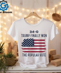 Official Finally Won The Popular Vote 34 0 2024 Convicted Felon T Shirt