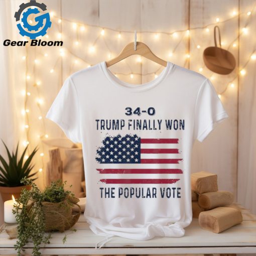 Official Finally Won The Popular Vote 34 0 2024 Convicted Felon T Shirt