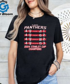 Official Florida Panthers 2024 Stanley Cup Champions Schedule T Shirt