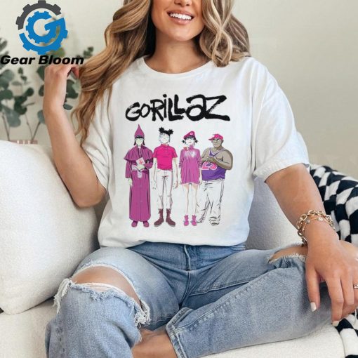 Official Gorillaz Cracker Island Standing Group t shirt