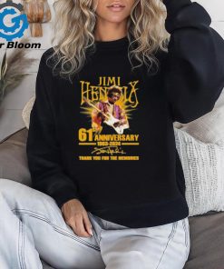 Official Jimi Hendrix 61st Anniversary 1963 2024 Thank You For The Memories T Shirt