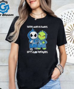 Official Los Angeles Dodgers Grinch And Jack Skellington Haters Make Us Famous Let’s Go Dodgers Shirt