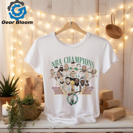 Official Luke Kornet Boston Celtics Caricatures 2024 NBA Champions banner eighteen t shirt