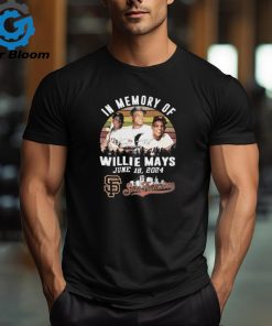 Official San Francisco Giants In Memory Of Willie Mays Rest In Peace June 18 2024 signature retro vintage t shirt