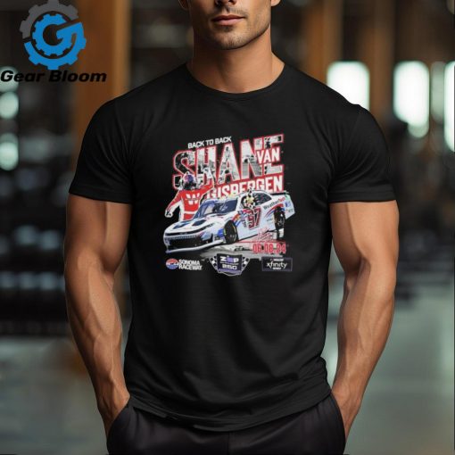 Official Shane van Gisbergen Back To Back 2024 Xfinity Series Zip Buy Now, Pay Later 250 Race Winner T Shirt