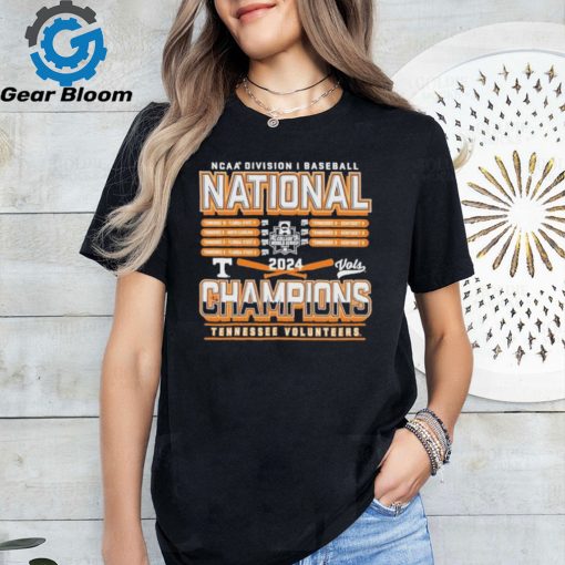 Official Tennessee Volunteers 2024 NCAA Men’s Baseball College World Series Champions Schedule T Shirt