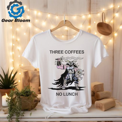 Official Wizard Of Barge Three Coffees No Lunch t shirt