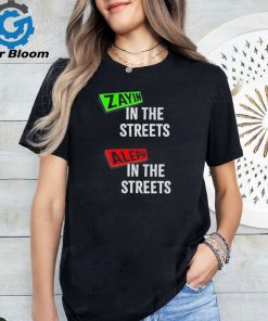 Official Zayin In The Streets Aleph In The Sheets black t shirt