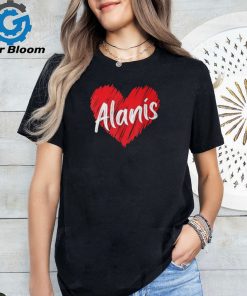 Personalized Name Alanis Heart I Love Alanis T Shirt