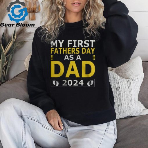 Proud Papa 1St Father’S Day 2024 & Grandpa Est 2024 Women T shirt