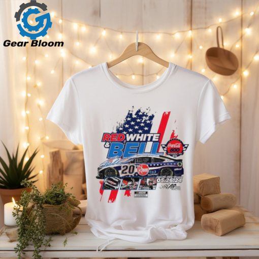 Red white and Christopher Bell 2024 Charlotte Motor Speedway Coca Cola 600 race win shirt