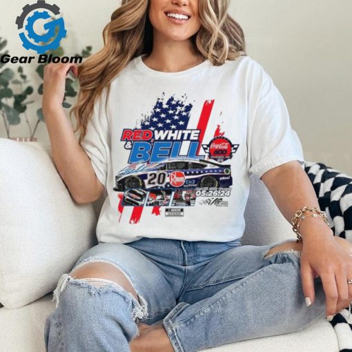 Red white and Christopher Bell 2024 Charlotte Motor Speedway Coca Cola 600 race win shirt