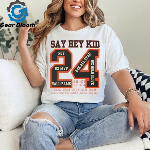 San Francisco Giants Willie Mays 24 Say hey kids Stats shirt