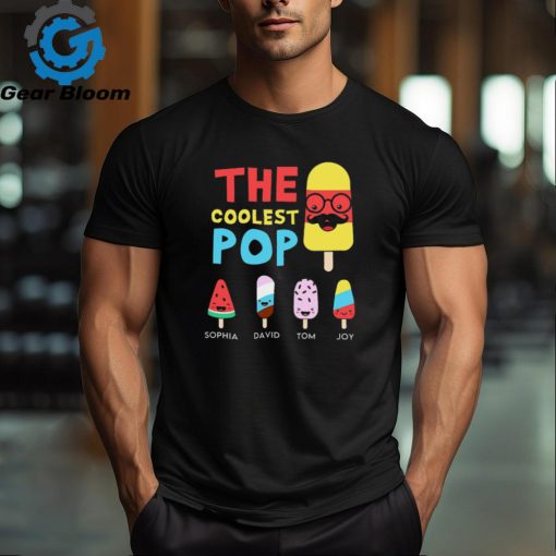 The Coolest Dad Funny Ice Cream   Personalized Custom T Shirt