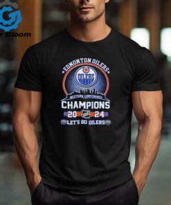 dmonton Oilers Western Champions 2024 Let’s Go Oilers Skyline Shirt