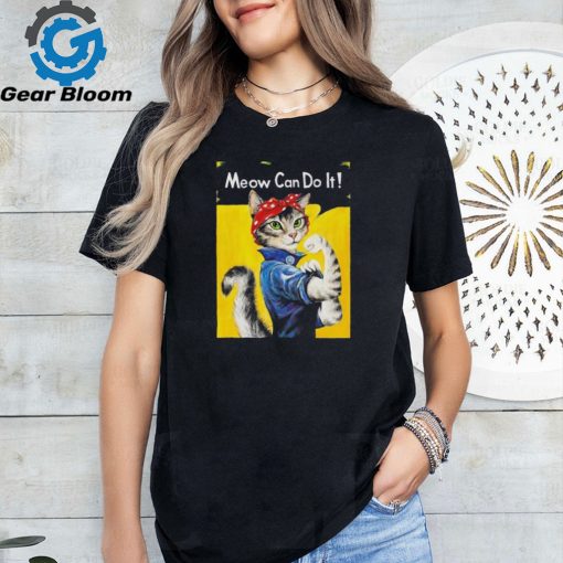 Cat Kamala Harris Meow We Can Do It Rosie The Riveter T shirt