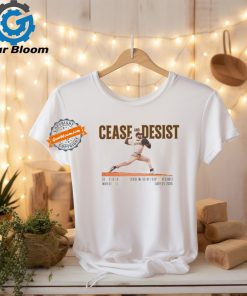 Cease No Hitter Celebration Tee San Diego cease and desist MLB white shirt