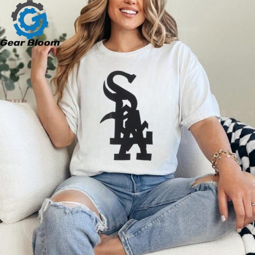 Chicago White Sox and Los Angeles Dodgers logo nested together shirt