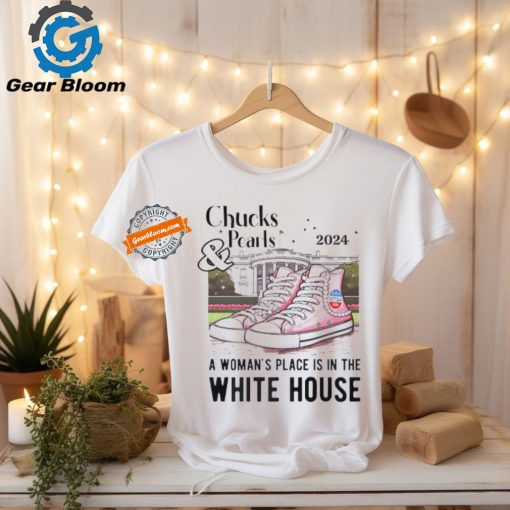 Chucks and pearls a woman’s place is in the White House Kamala 2024 shirt