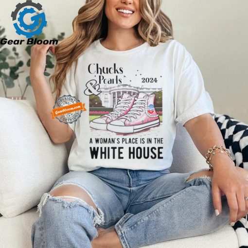 Chucks and pearls a woman’s place is in the White House Kamala 2024 shirt