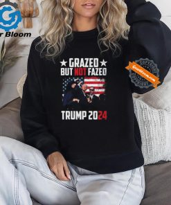 Grazed But Not Fazed Trump 2024 Ladies Boyfriend Shirt