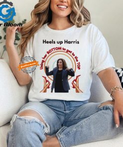 Heels up Harris using her bottom to get to the top shirt