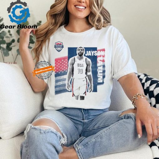 Jayson Tatum White USA Basketball 2024 Summer Olympics Player Cutout Unisex T Shirt