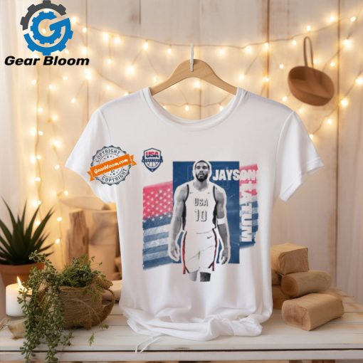 Jayson Tatum White USA Basketball 2024 Summer Olympics Player Cutout Unisex T Shirt