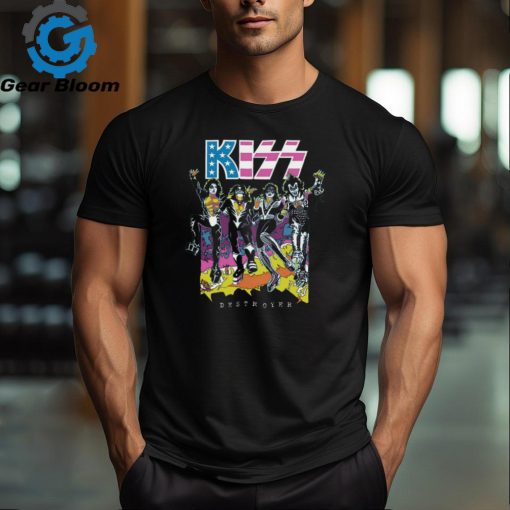 KISS Destroyer Flocked Blacklight Graphics Design T Shirt