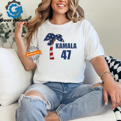 Kamala Harris 47 Coconut Tree USA Flag T Shirts