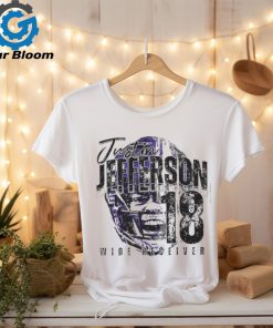 Minnesota Vikings Justin Jefferson 18 wide receiver half face shirt