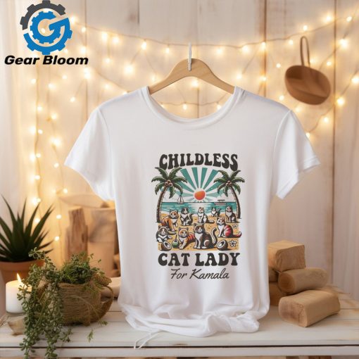 Official Childless Cat Lady For Kamala Shirt Madam President Kamala Harris 2024 Shirt