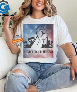 Official Fight to the end Trump American flag republican T shirt